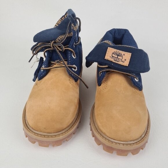 Timberland Roll Top Thermal Little Kids Boots Wheat Leather - Picture 4 of 9